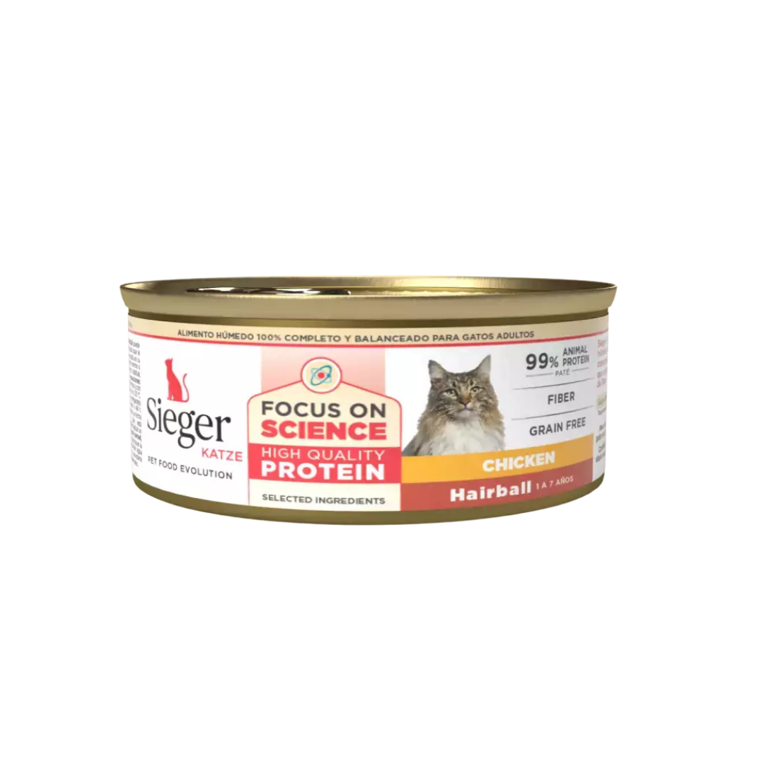 1295 Lata Sieger Cats Adult Hairball X 90 Gr - Imagen 1