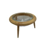 Comedero Vidrio Con Soporte Madera Cr02