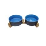 Comedero De Ceramica Doble Con Soporte Cr05