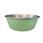 Comedero Verde Con Huellitas Inox M Bp416