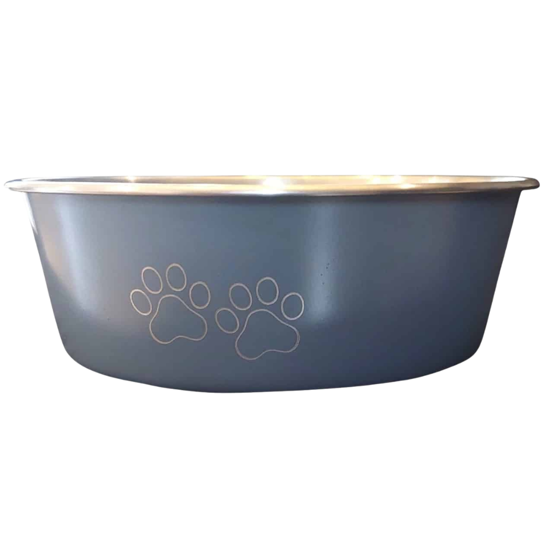 2043 Comedero Gris Con Huellitas Inox Xs-S Bp411 - Imagen 1