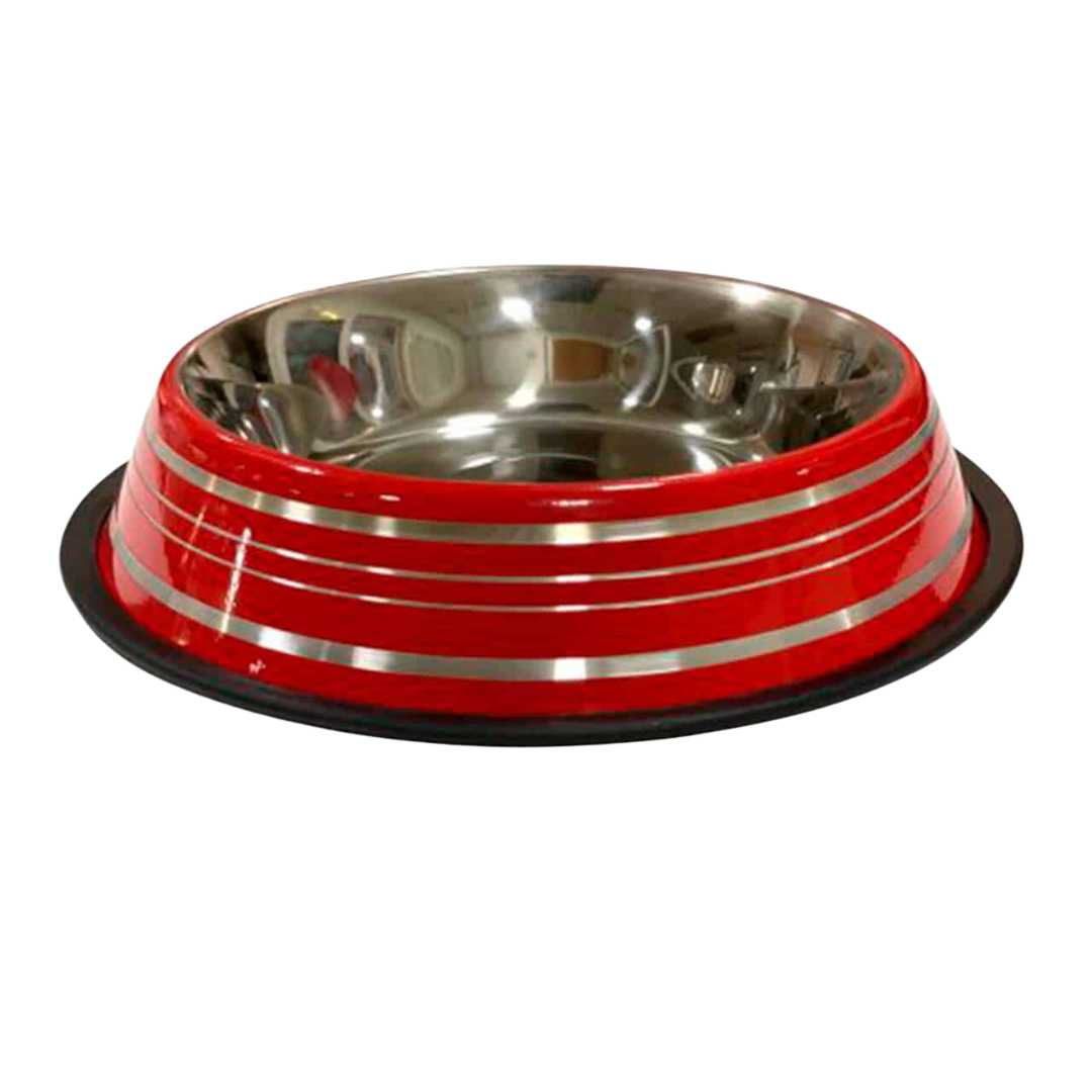2637 Comedero Acero Inox 0.9 L Rojo 24019 - Imagen 1