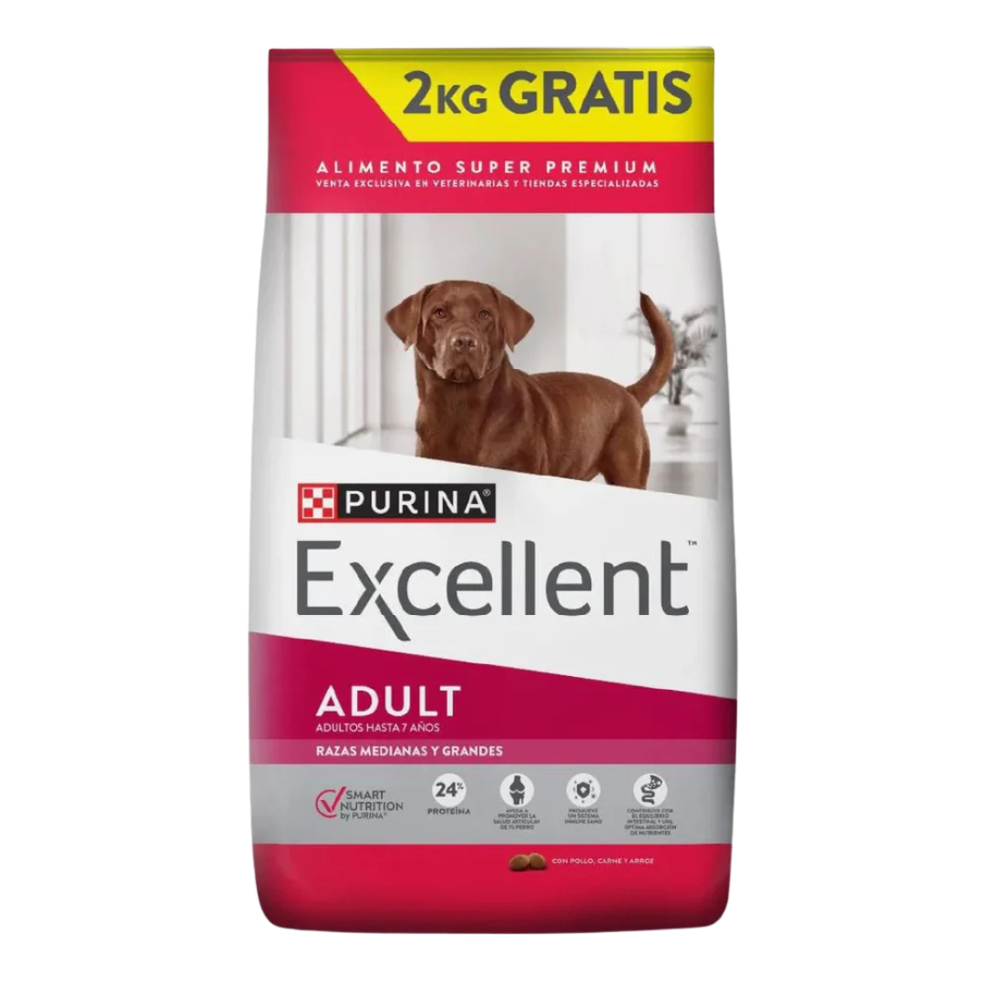 2852 Excellent Dog Adult Medium Large X 20 Kg + 2 Kg Gratis - Imagen 1