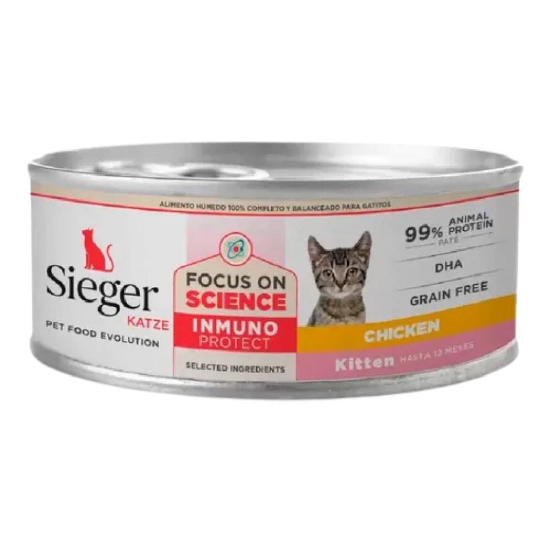 3646 Lata Sieger Cats Kitten Pollo X 90 Gr - Imagen 1