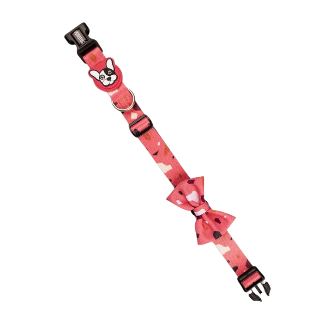 430 Collar Con Moño Rocky Rosa Cm-001023 - M - Imagen 1