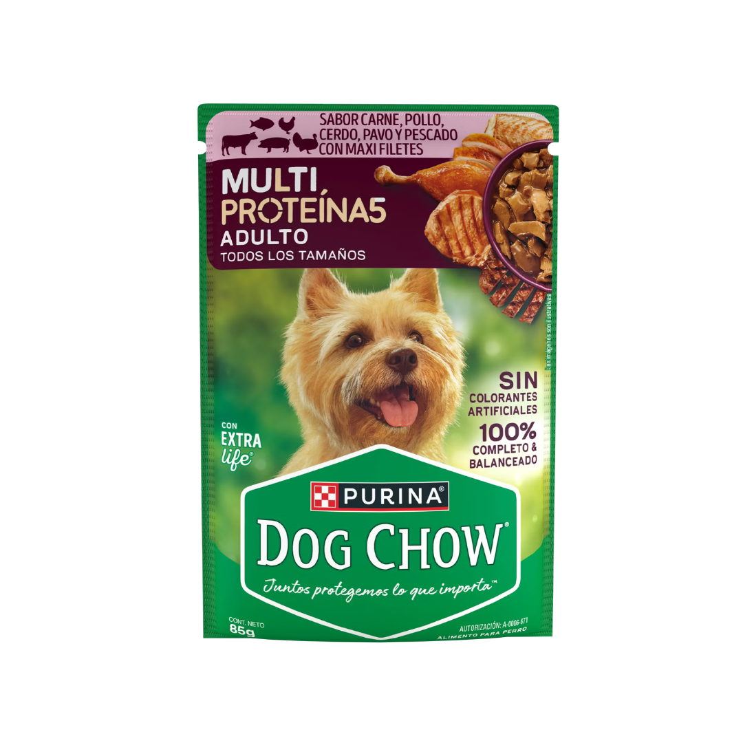 444 Pouch Dog Chow Adult Multi Proteina X 85 Grm - Imagen 1
