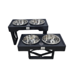 Comedero Doble Regulable En Altura Platos de Acero Ctr04