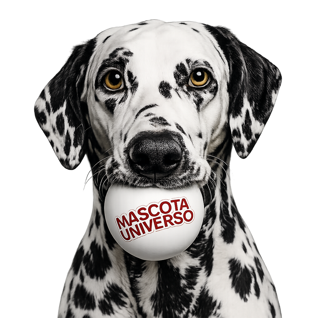 Perro dálmata con pelota de Mascota Universo